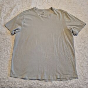 Open Edit men's Large light olive green gray shirt sleeve shirt VGUC